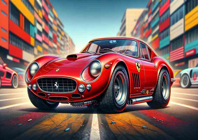 Ferrari 365 GTB 4 Daytona with extremely exaggerated features | Poster