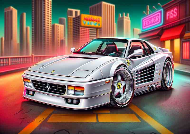 Ferrari Testarossa inspired by the car from Miami Vice | Poster