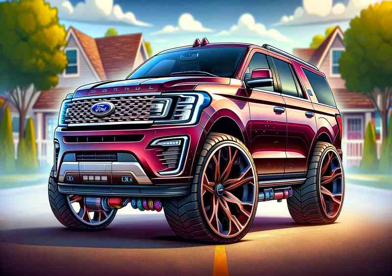 Ford Expedition with extremely exaggerated features | Poster