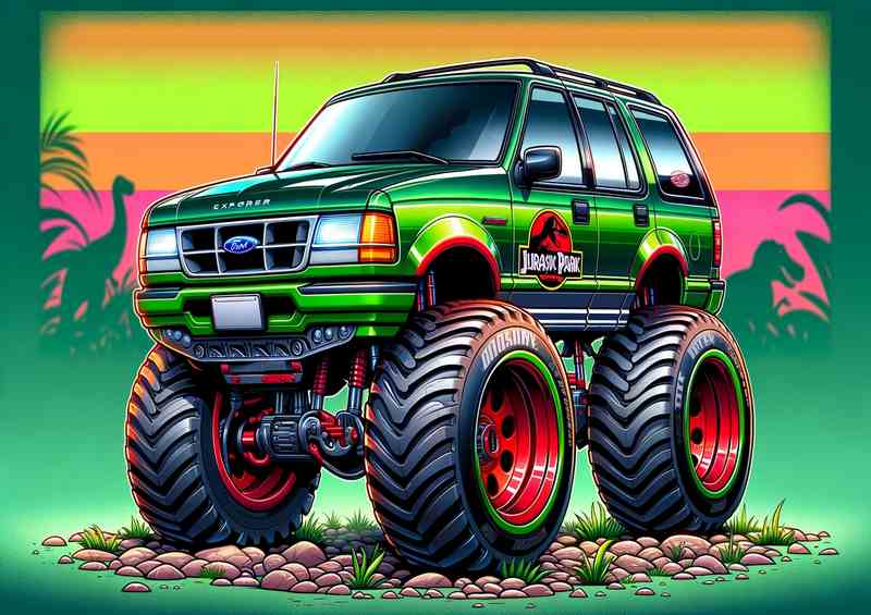 Ford Explorer style in green with big wheels | Poster