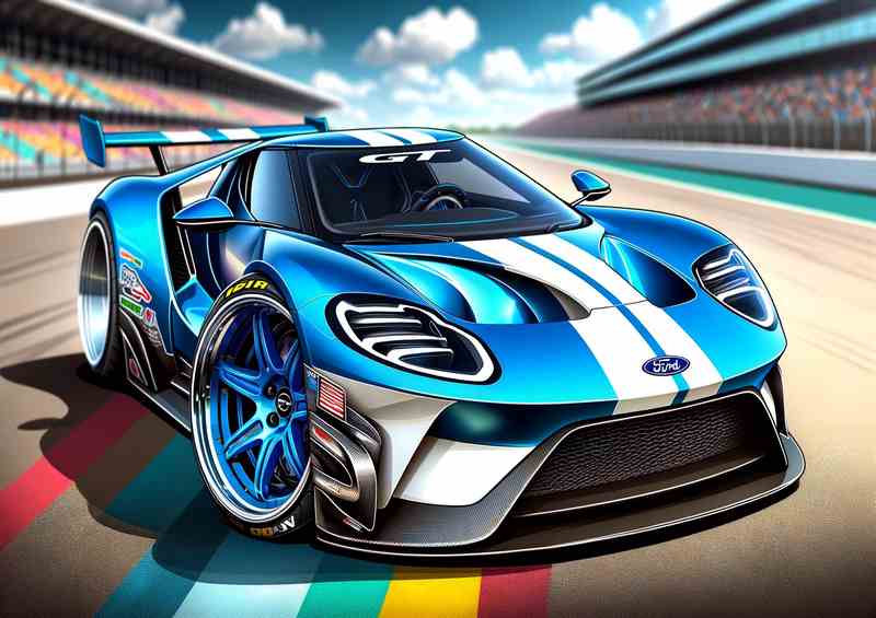 Ford GT Blue-White Exag Features+ | Di-Bond