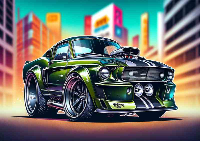 Ford Mustang GT Fastback style in green | Di-Bond