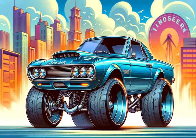 Jensen Interceptor style extremely exaggerated blue paint | Canvas