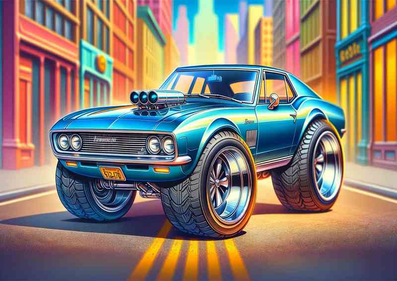 Jensen Interceptor style with extremely big wheels | Poster