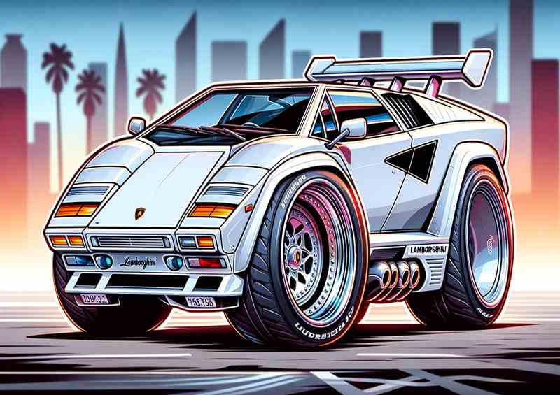 Lamborghini Countach - White Hot Exaggeration Canvas
