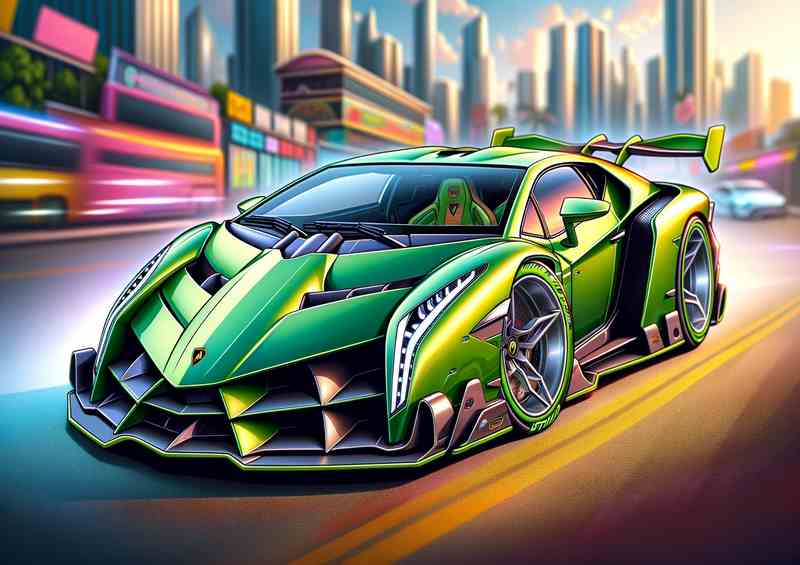 Veneno Green Exaggerated Metal Poster