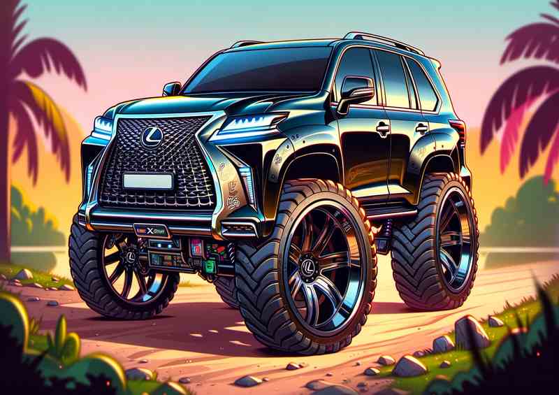 Luxus GX 4x4 Exaggerated Black Metal Poster