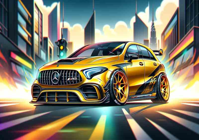 Mercedes AMG A45 S style extremely exaggerated yellow paint | Di-Bond