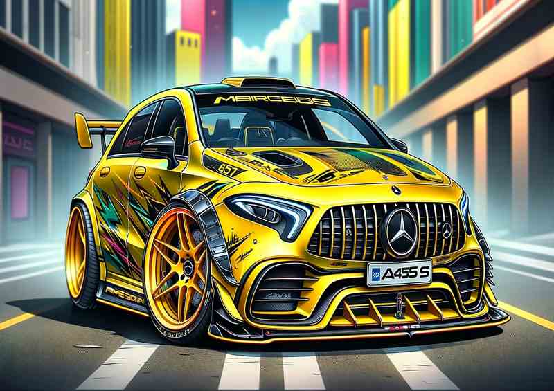 Mercedes AMG A45 S style in yellow | Di-Bond