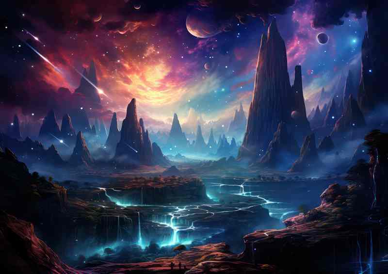 Vivid Vales Enchantments of the Lustrous Land | Metal Poster