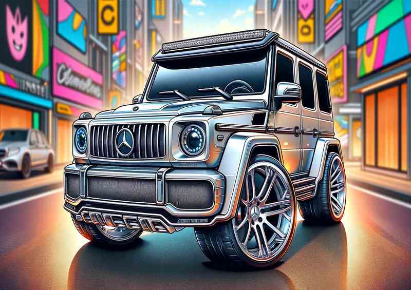 Mercedes Benz G Class 4x4 style in silver | Canvas