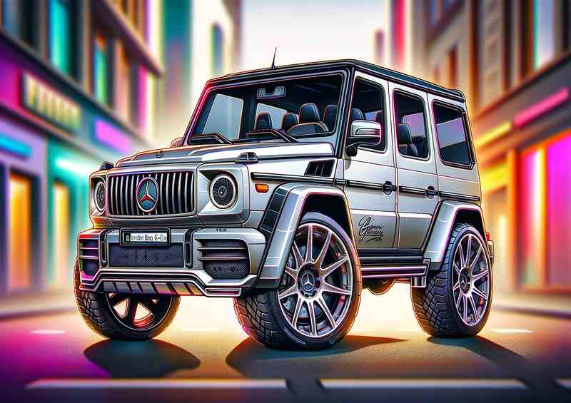 Mercedes G 4x4 in Silver | Poster