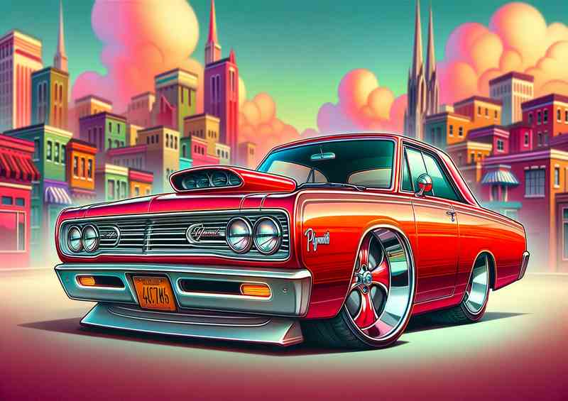 Plymouth Furystyle in red cartoon | Di-Bond