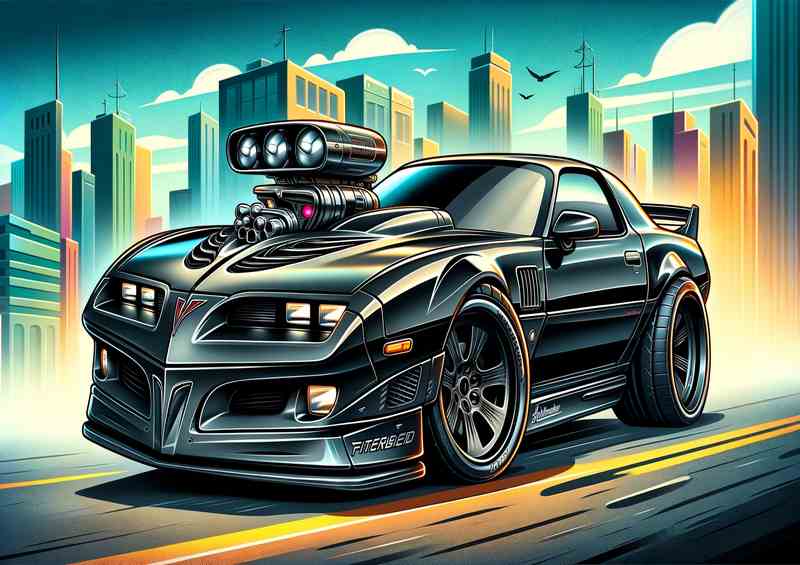 Pontiac Firebird Trans Am style in black | Metal Poster