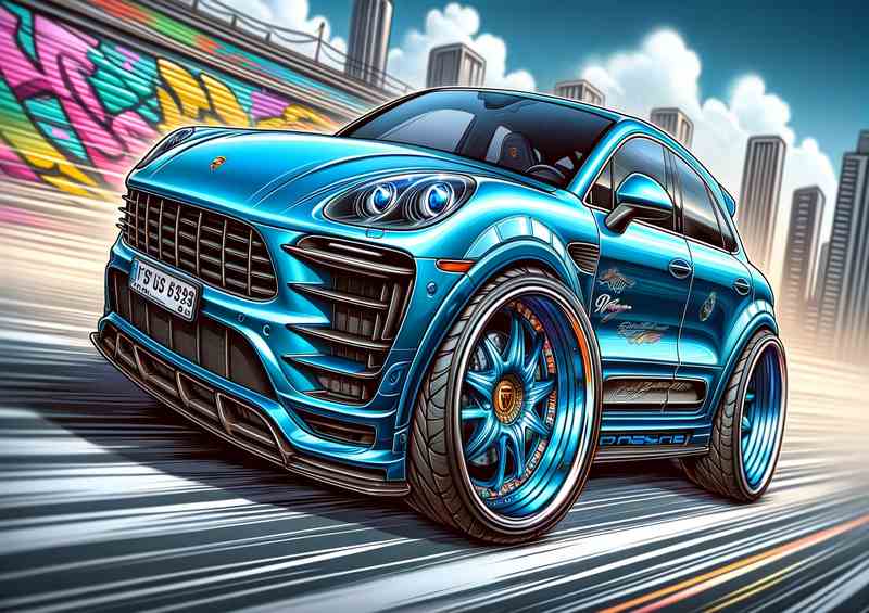 Porsche Macan 4x4 style in blue | Canvas