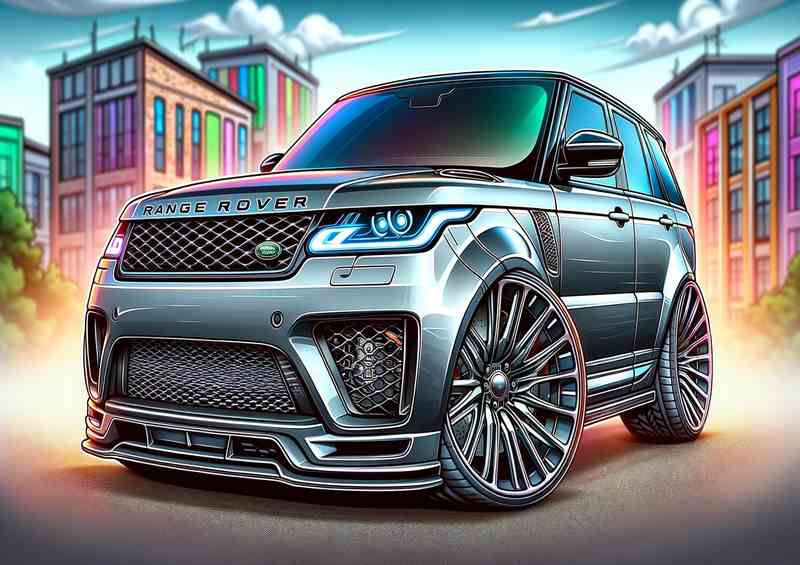 Range Rover Sport style 4x4 extremely exaggerated In silver | Canvas