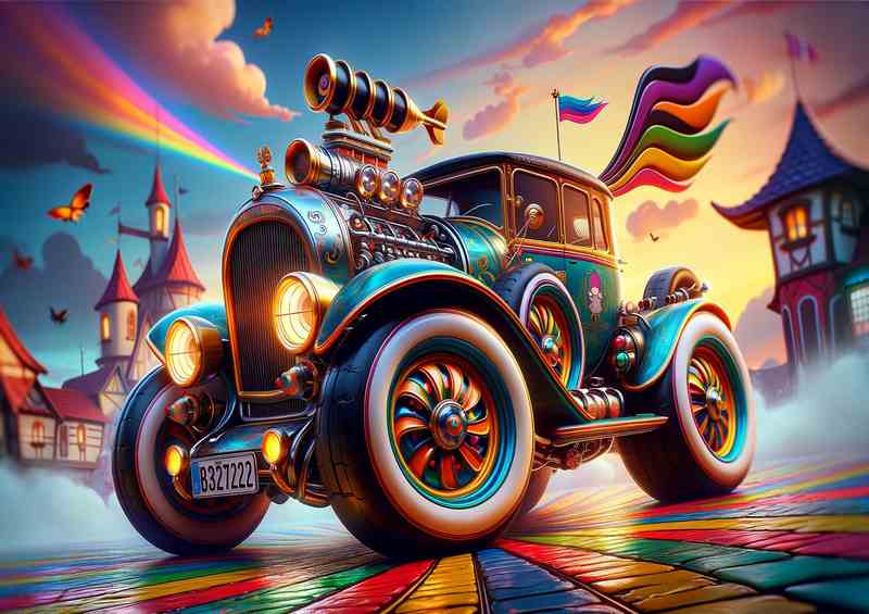Rat rod style with extremely exaggerated features | Canvas
