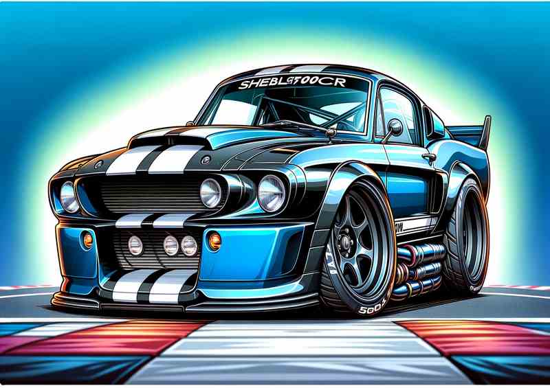 Shelby GT500CR style extremely exaggerated blue big wheels | Di-Bond