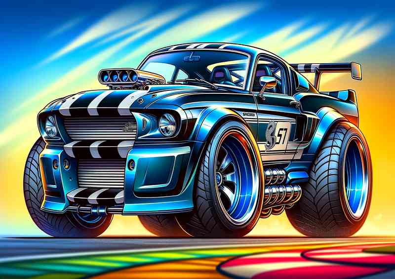 Shelby GT500CR style in blue with big wheels | Poster