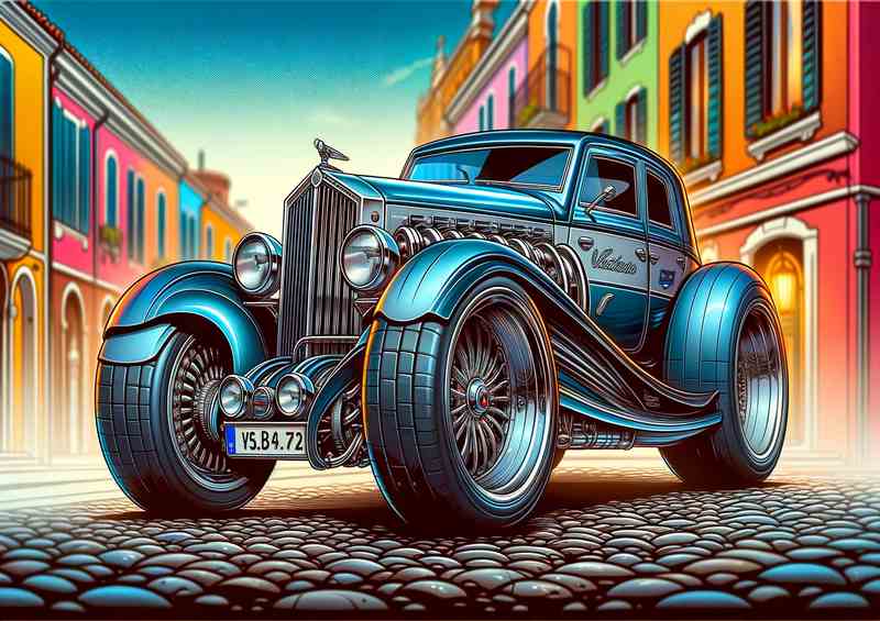 Talbot Lago T150C style extremely exaggerated big wheels | Poster