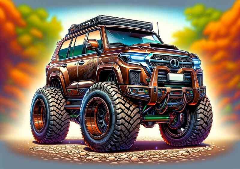 Toyota Land Cruiser4x4 style big wheels | Metal Poster
