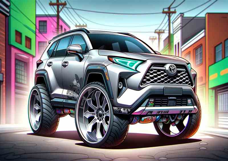 Toyota RAV4 4x4 style extremely exaggerated features | Poster