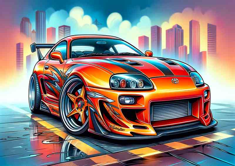 Toyota Supra inspired by the car in orange | Poster