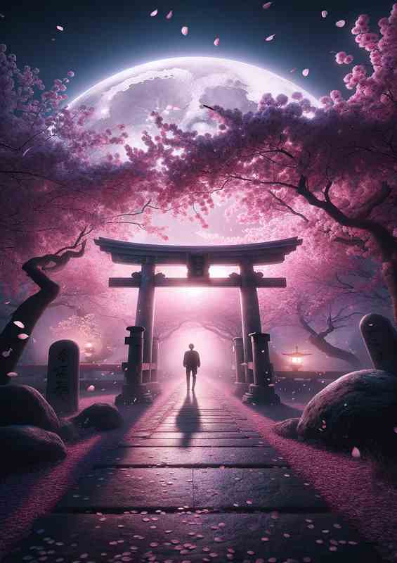 Lunar Whisperer Sakura Gate Vigil | Di-Bond