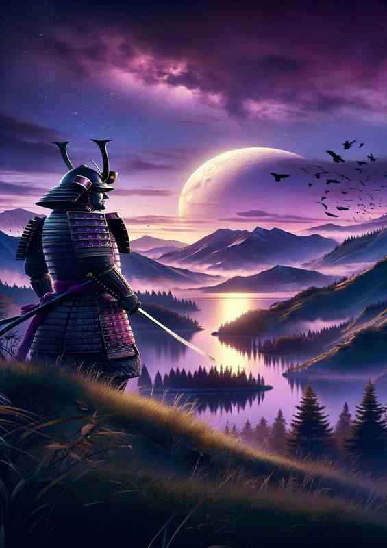 Twilight Samurai Mystical Landscape mountains and mist | Canvas