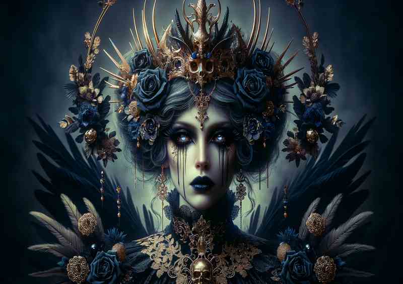 Gothic Fantasy Queen with Dark Crown | Di-Bond