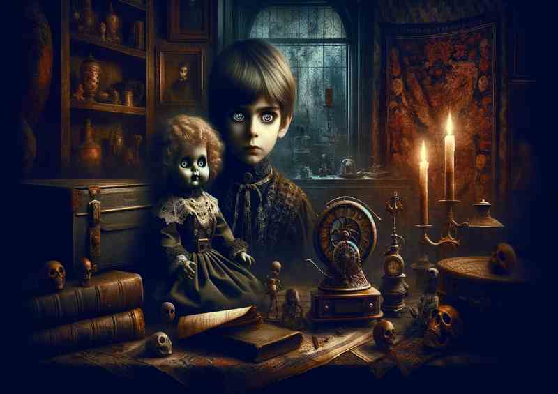 Whispers of the Past Gothic Dolls Gaze | Poster