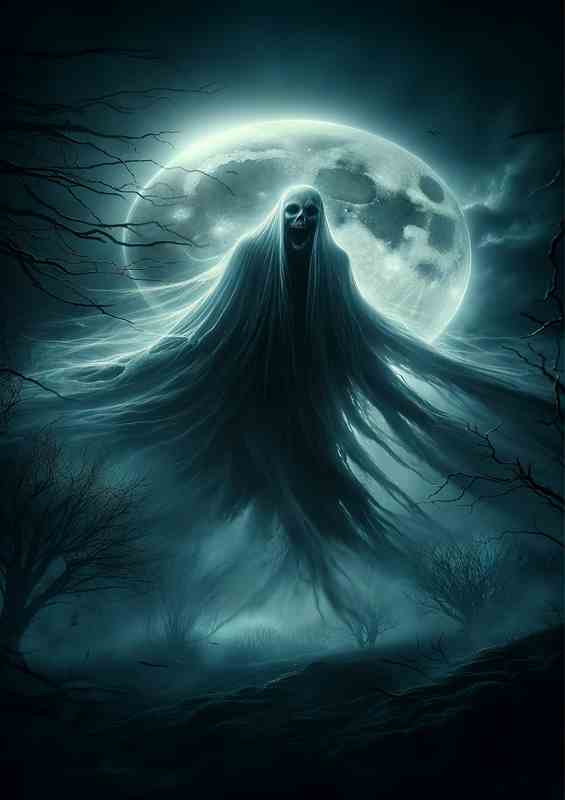 Spectral Ghost in Moonlit Night detailed spectral ghost | Poster