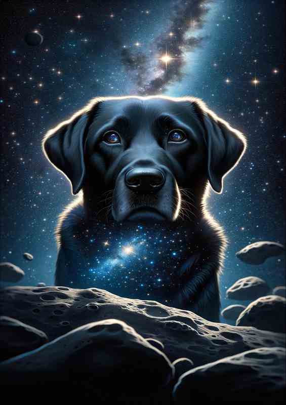 Cosmic Labrador Retriever with Stars in its Eyes | Di-Bond