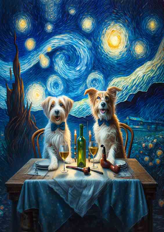 Night Canines Dreamy Artistic Interpretation | Canvas