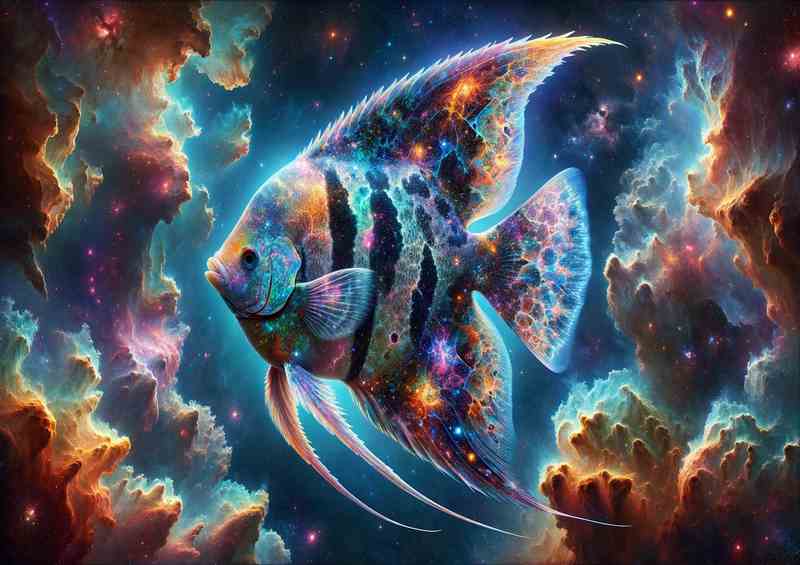 Cosmic Angelfish among Nebulae | Canvas