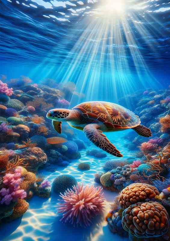 Sea Turtle Haven Metal Poster