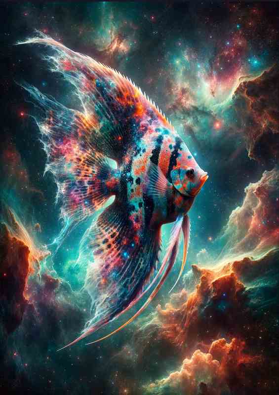Cosmic Nebula Angelfish Canvas