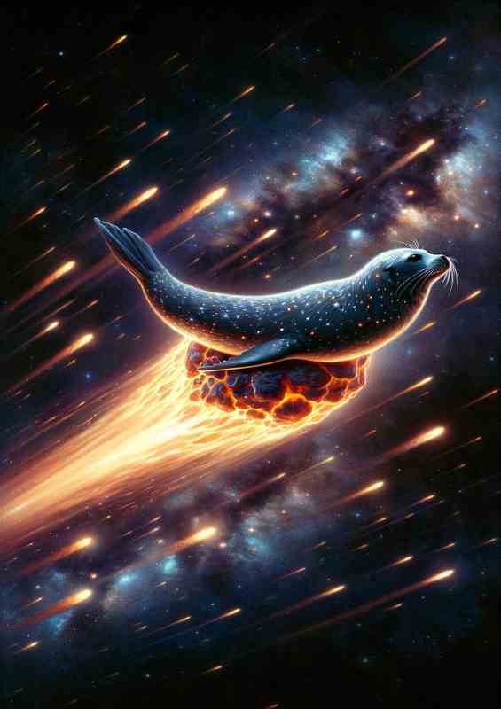 Comet Starry Fur: Inters. Seal | Metal Poster.