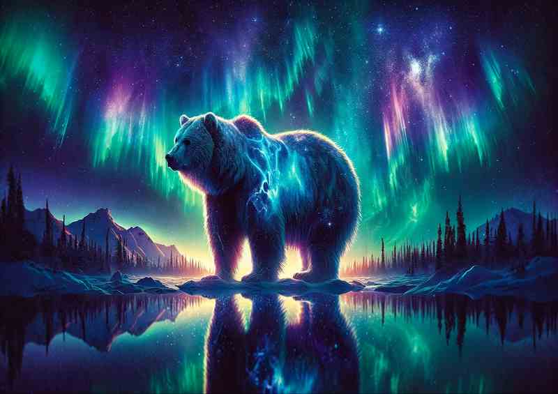 Cosmic Lights Aurora Bear | Auroral Di-Bond