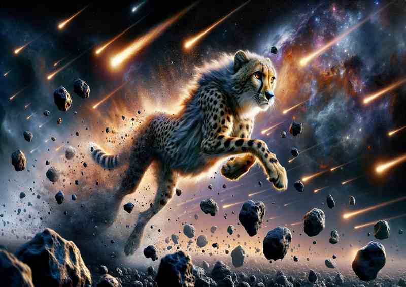 Comet Cheetah Sprinting Through the Asteroid Belt | Poster