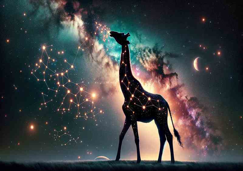 Galactic Giraffe Const Cnstl Metal Poster