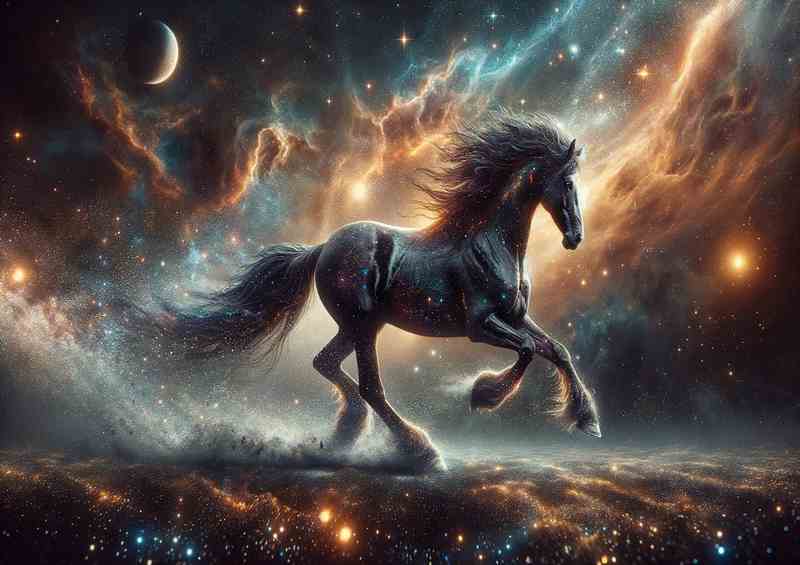 Galactic Horse Galloping Poster