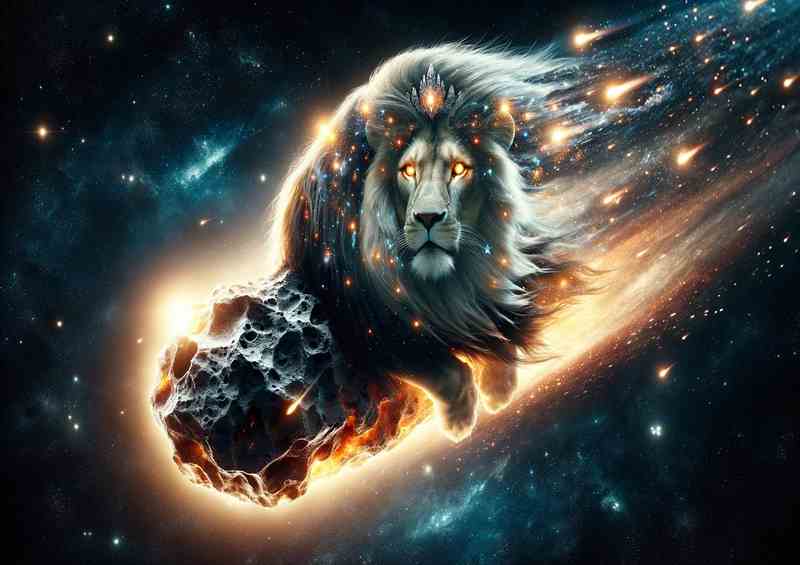 Stellar Lion Comet Poster