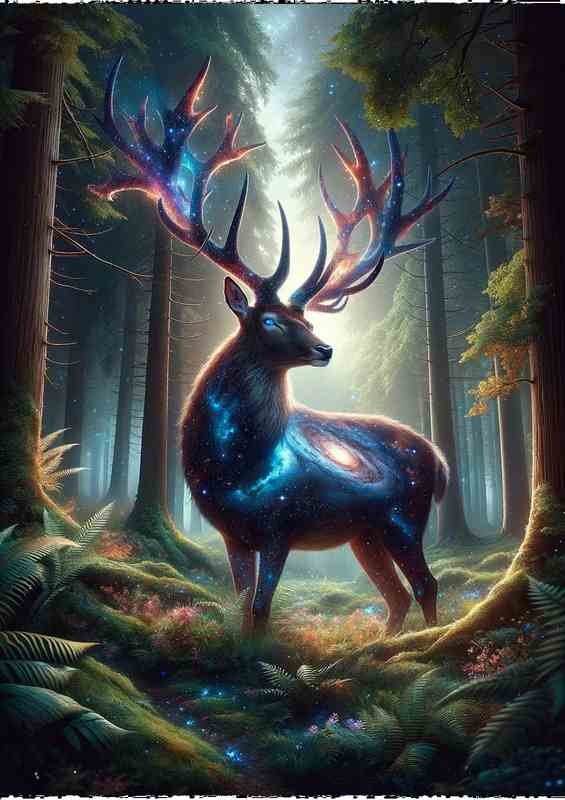 Celestial Universe-Deer Canvas