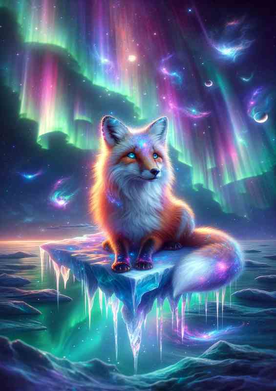 Fox Celestial Aurora | Fur Dusted with Colors