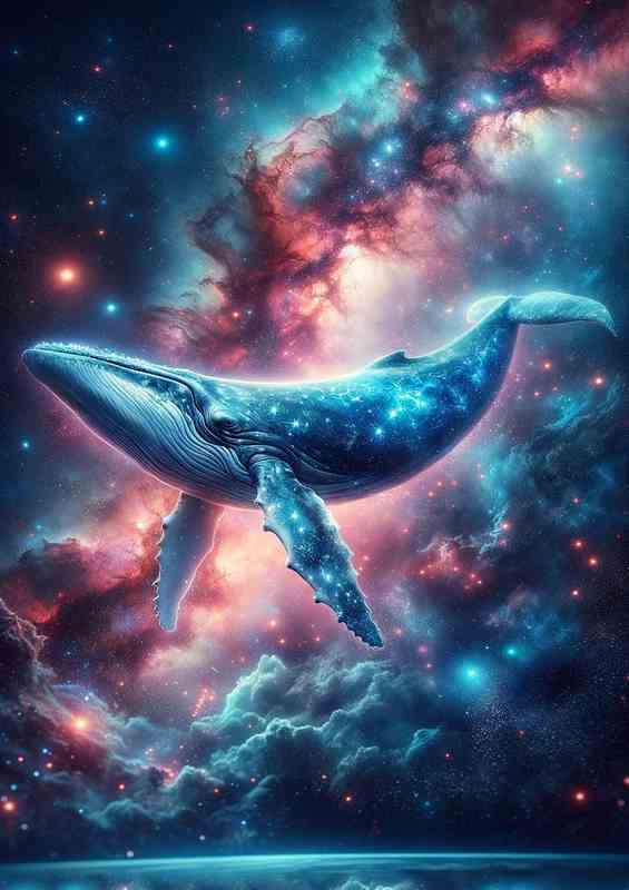 Cosmic Serenity Nebula Whale in Space | Poster