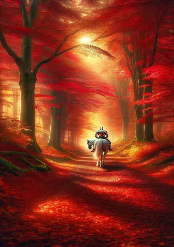 Crimson Wanderer | Autumn Trail Poster
