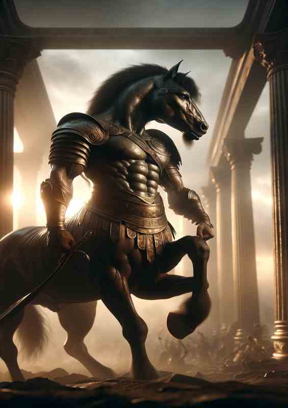 Dignified Centaur Warrior in Ancient Armor | Poster