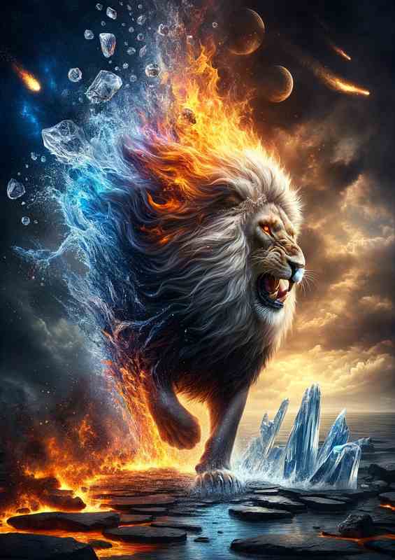 Elemental Majestic Lion Poster