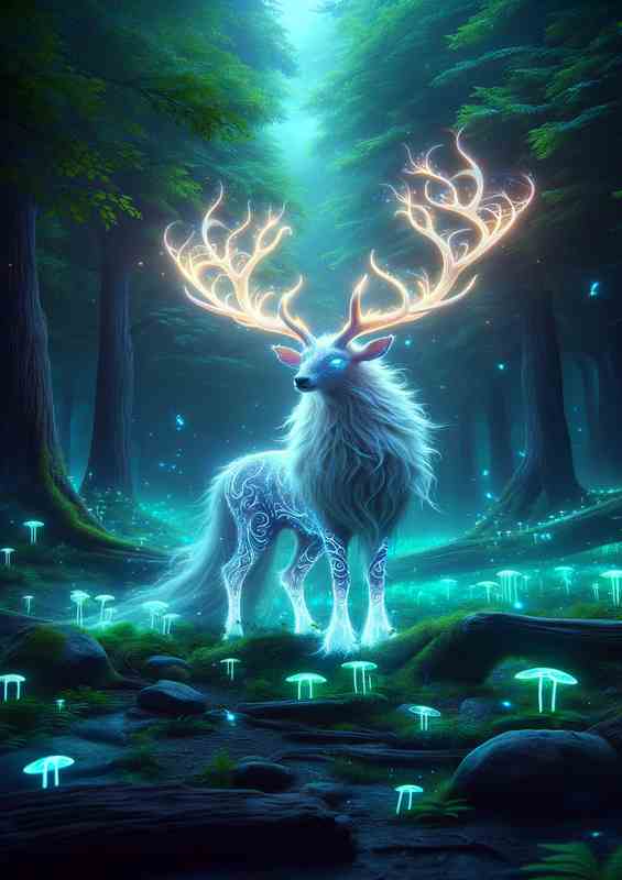 Biolum Grove with Crystalline Antlers | Poster